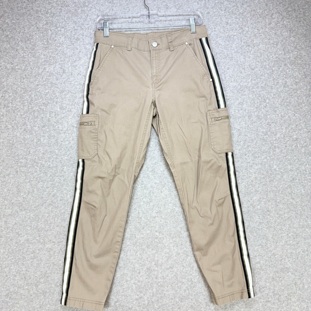 Athleta Cargo Pants Women 2P Tan Zippered Pockets Athletic Utility Gorpcore